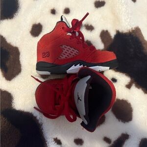 Jordan Red and Black High-Top Sneakers